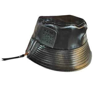 Loewe Black Bucket Leather Hat